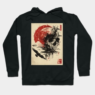 hawk, moon and skull 2 Hoodie